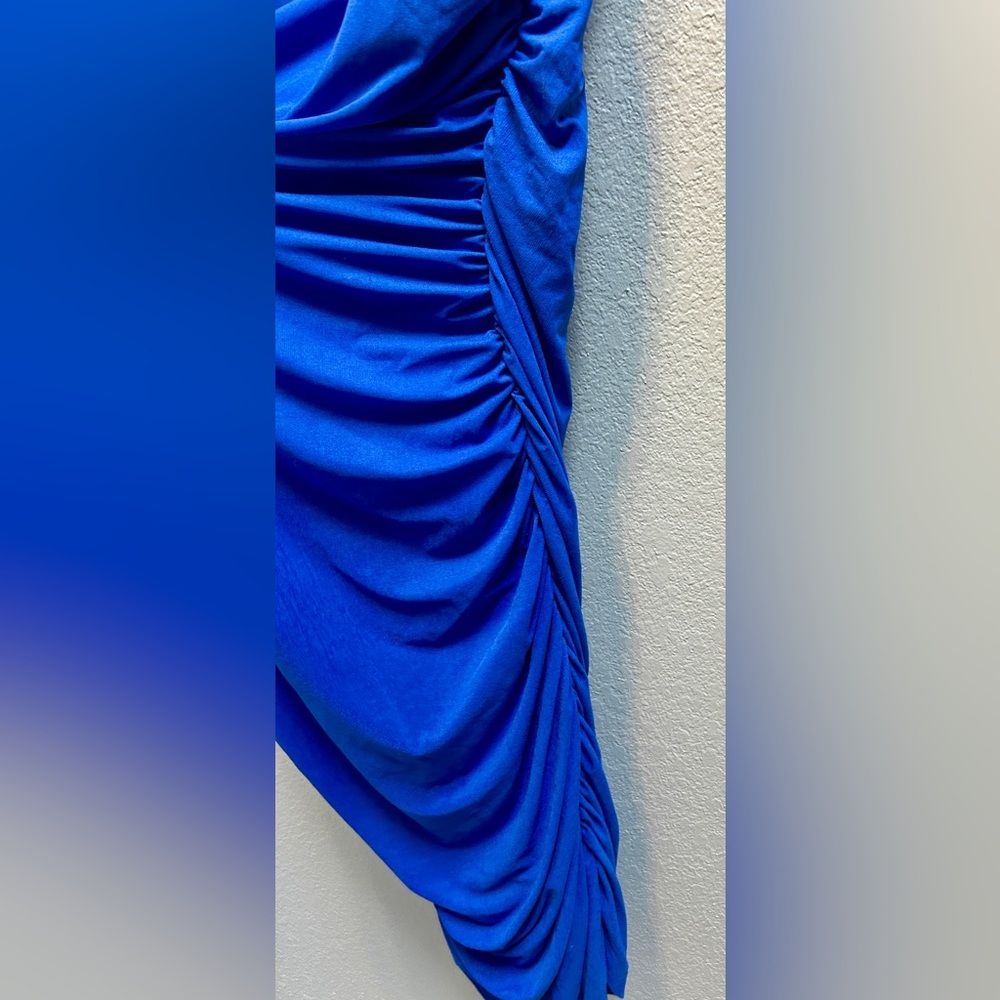 SIMON MILLER Jota Mesh Midi Bodycon Dress Color Block Yellow Blue Sz Medium - Picture 4 of 9